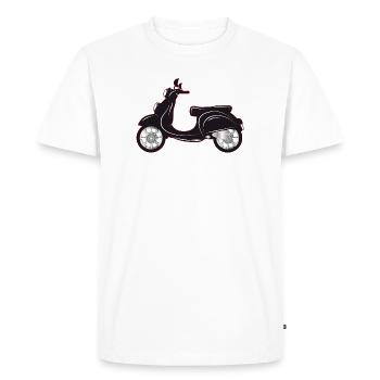 A black scooter with a colored edge - Men's Premium Organic T-Shirt - white - Front - Nico (187cm)