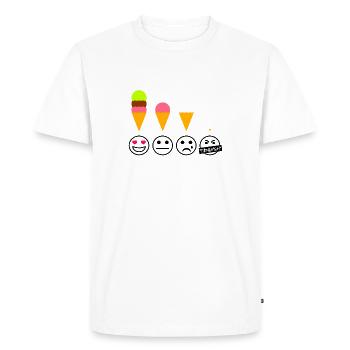 Glace Émotions Glace Drôle Drôle Été Joie - T-shirt Premium bio Homme - blanc - Devant - Nico (187cm)