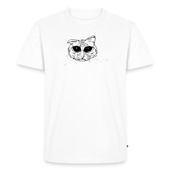Chat chaton triste mignon yeux écarquillés - T-shirt Premium bio Homme - blanc - Devant - Nico (187cm)