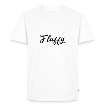Fluffy Script Glitter Lettering - Men's Premium Organic T-Shirt - white - Front - Nico (187cm)