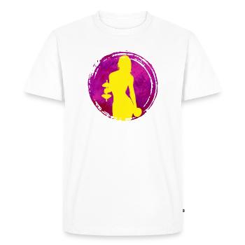 Entraînement de musculation avec haltères - T-shirt Premium bio Homme - blanc - Devant - Nico (187cm)