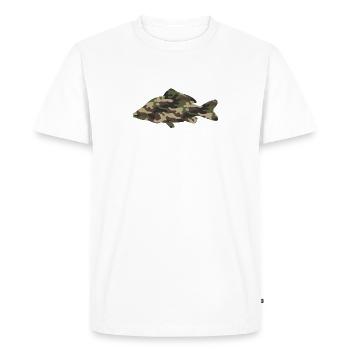 Carp Camouflage Hoodie - Men's Premium Organic T-Shirt - white - Front - Nico (187cm)