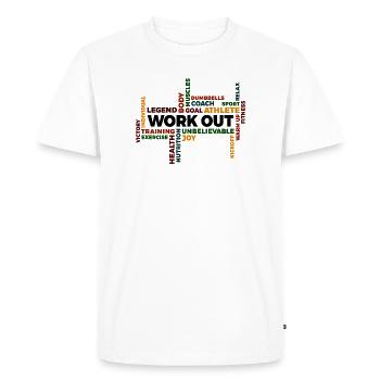 Séance d’entraînement motivation proverbe déclaration de remise en forme gym - T-shirt Premium bio Homme - blanc - Devant - Nico (187cm)