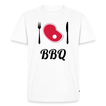 BBQ - Barbecue - Grill - Men's Premium Organic T-Shirt - white - Front - Nico (187cm)