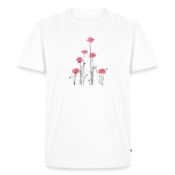 Watercolour poppies for feminine fashion - Men's Premium Organic T-Shirt - white - Front - Nico (187cm)