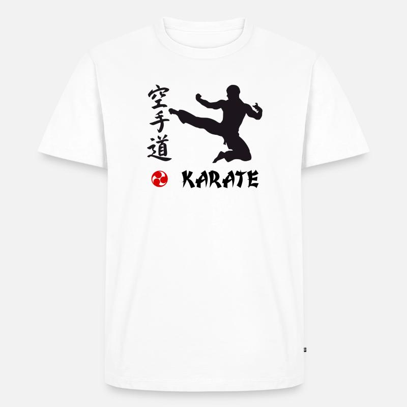 Karate schwarz - Männer Premium Bio T-Shirt - Weiß