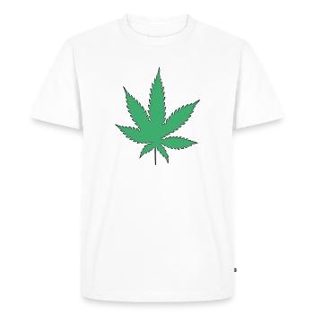 Feuille de cannabis - T-shirt Premium bio Homme - blanc - Devant - Nico (187cm)