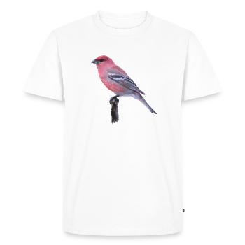 Watercolor cardinal on branch - Men's Premium Organic T-Shirt - white - Front - Nico (187cm)
