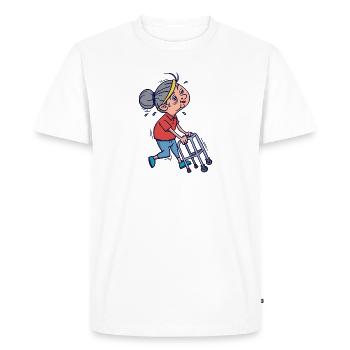 Humour drôle course course jogging marathon sport - T-shirt Premium bio Homme - blanc - Devant - Nico (187cm)