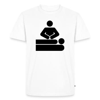MASSAGE - T-shirt Premium bio Homme - blanc - Devant - Nico (187cm)