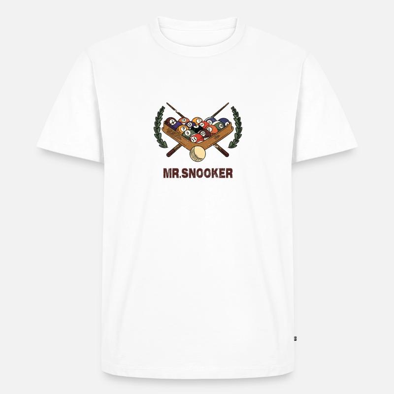 Mr. Snooker Design / Geschenkidee - Männer Premium Bio T-Shirt - Weiß