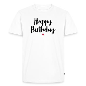 Joyeux anniversaire coeur cadeau d'anniversaire - T-shirt Premium bio Homme - blanc - Devant - Nico (187cm)