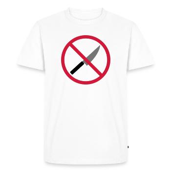 Forbidden sign knife - Men's Premium Organic T-Shirt - white - Front - Nico (187cm)