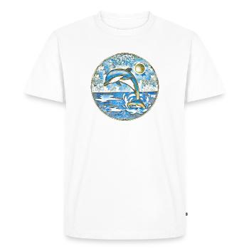 Dauphin mer Liberté - T-shirt Premium bio Homme - blanc - Devant - Nico (187cm)
