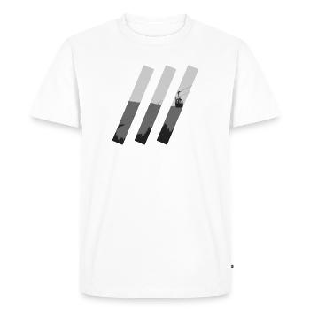 Entailles de gondole - T-shirt Premium bio Homme - blanc - Devant - Nico (187cm)