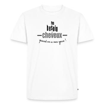 CHEVEUX - T-shirt Premium bio Homme - blanc - Devant - Nico (187cm)