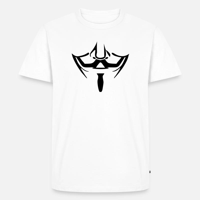 Anonymous Maske - Männer Premium Bio T-Shirt - Weiß