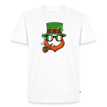 Drôle Leprechaun Patty Gnome Paddy St.Patricks Day - T-shirt Premium bio Homme - blanc - Devant - Nico (187cm)