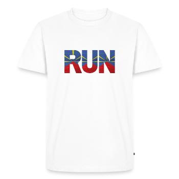 Run île de la Réunion drapeau - T-shirt Premium bio Homme - blanc - Devant - Nico (187cm)