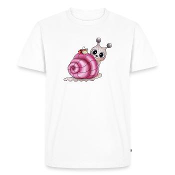 coquille rose - T-shirt Premium bio Homme - blanc - Devant - Nico (187cm)