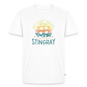 My spirit animal is a stingray - Men's Premium Organic T-Shirt - white - Front - Nico (187cm)