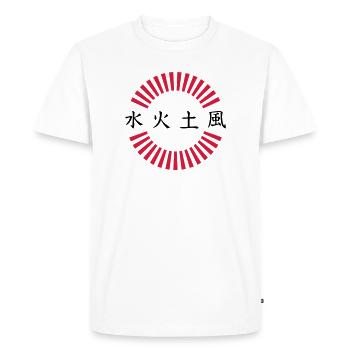 Japon caractères feu terre eau vent - T-shirt Premium bio Homme - blanc - Devant - Nico (187cm)