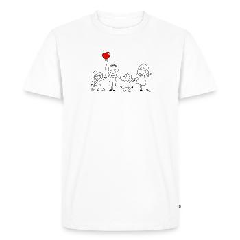 Dessin d enfant famille parent enfant  - T-shirt Premium bio Homme - blanc - Devant - Nico (187cm)
