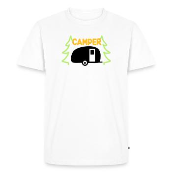 Campeur - prêt pour les vacances - T-shirt Premium bio Homme - blanc - Devant - Nico (187cm)