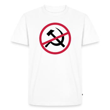Forbidden communism sign - Men's Premium Organic T-Shirt - white - Front - Nico (187cm)