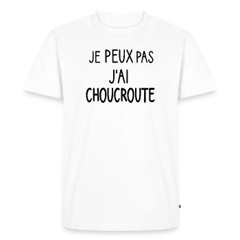 T shirt je peux pas j'ai choucroute idée cadeau - T-shirt Premium bio Homme - blanc - Devant - Nico (187cm)