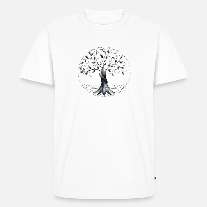 Baum des Lebens - Männer Premium Bio T-Shirt - Weiß