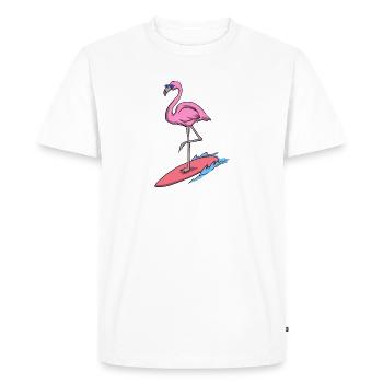 Cool Flamingo surf vacances été soleil vacances - T-shirt Premium bio Homme - blanc - Devant - Nico (187cm)