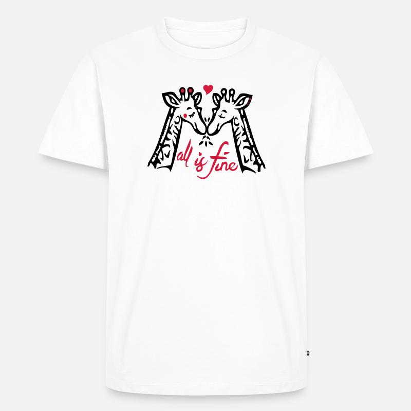 Giraffen Liebe - Männer Premium Bio T-Shirt - Weiß