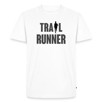 Trail Runner - Men's Premium Organic T-Shirt - white - Front - Nico (187cm)