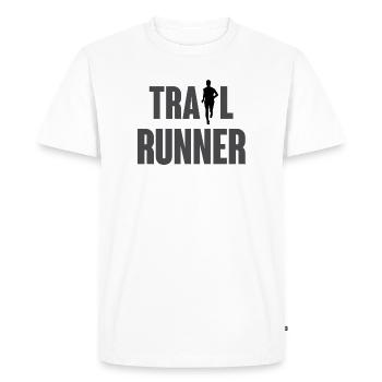 Trail Runner - Men's Premium Organic T-Shirt - white - Front - Nico (187cm)