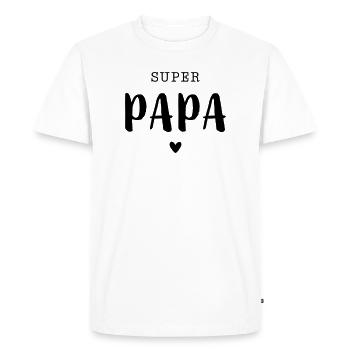 Super papa avec cœur - T-shirt Premium bio Homme - blanc - Devant - Nico (187cm)