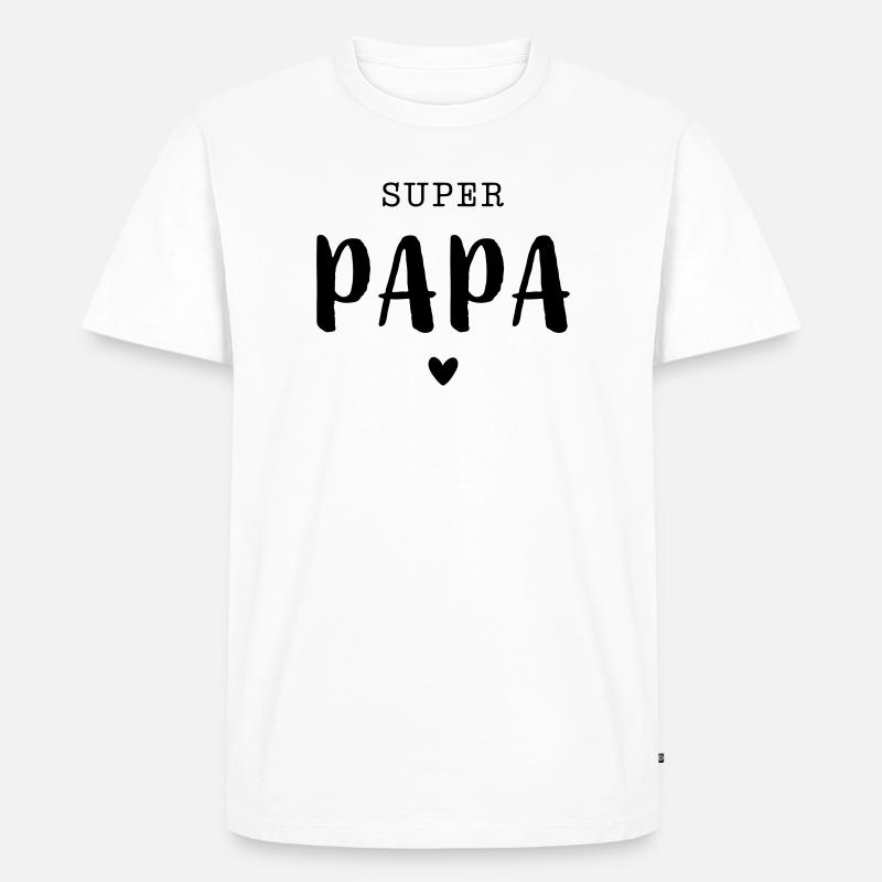 Super Papa mit Herz - Männer Premium Bio T-Shirt - Weiß