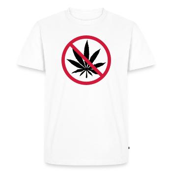 Signe interdit de mauvaises herbes - T-shirt Premium bio Homme - blanc - Devant - Nico (187cm)