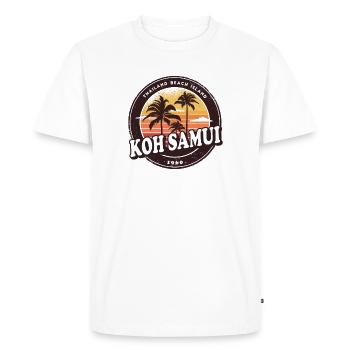 Conception de Koh Samui avec palmiers et soleil / cadeau - T-shirt Premium bio Homme - blanc - Devant - Nico (187cm)