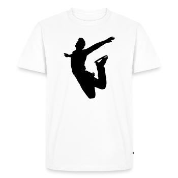 Jumping figure skater shadow image - Men's Premium Organic T-Shirt - white - Front - Nico (187cm)