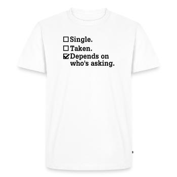 Célibataire? - Équipe d’enterrement de vie de garçon - T-shirt Premium bio Homme - blanc - Devant - Nico (187cm)