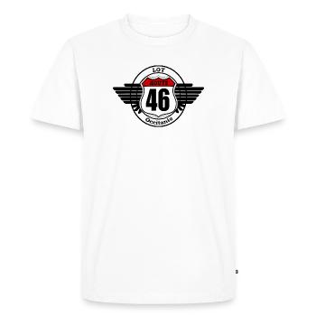 La route 46 département  lot  - T-shirt Premium bio Homme - blanc - Devant - Nico (187cm)