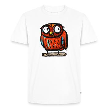 hibou - T-shirt Premium bio Homme - blanc - Devant - Nico (187cm)