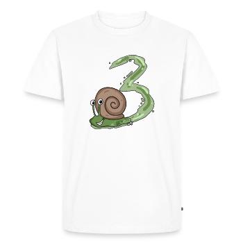 3rd birthday snail - 3 year old gift - Men's Premium Organic T-Shirt - white - Front - Nico (187cm)