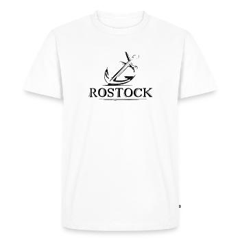 Logo de l’ancre du lac Rostock City Anchor Pisces - T-shirt Premium bio Homme - blanc - Devant - Nico (187cm)