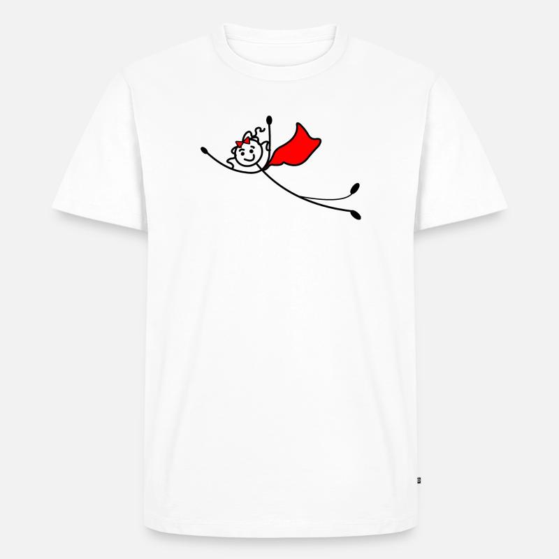 Fliegende Superfrau oder mit rotem Umhang - Männer Premium Bio T-Shirt - Weiß