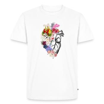Cœur anatomique floral - T-shirt Premium bio Homme - blanc - Devant - Nico (187cm)
