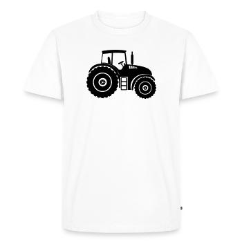 Ombre Silhouette Tracteur de ferme - T-shirt Premium bio Homme - blanc - Devant - Nico (187cm)