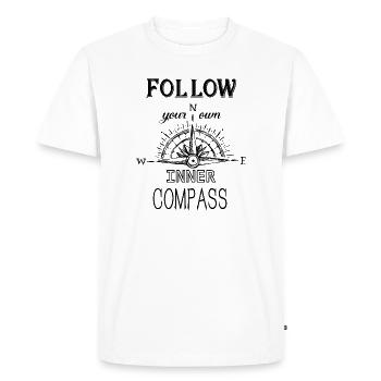 Follow Compass - Men's Premium Organic T-Shirt - white - Front - Nico (187cm)