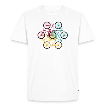 Vibrant Bicycle Mandala - Men's Premium Organic T-Shirt - white - Front - Nico (187cm)